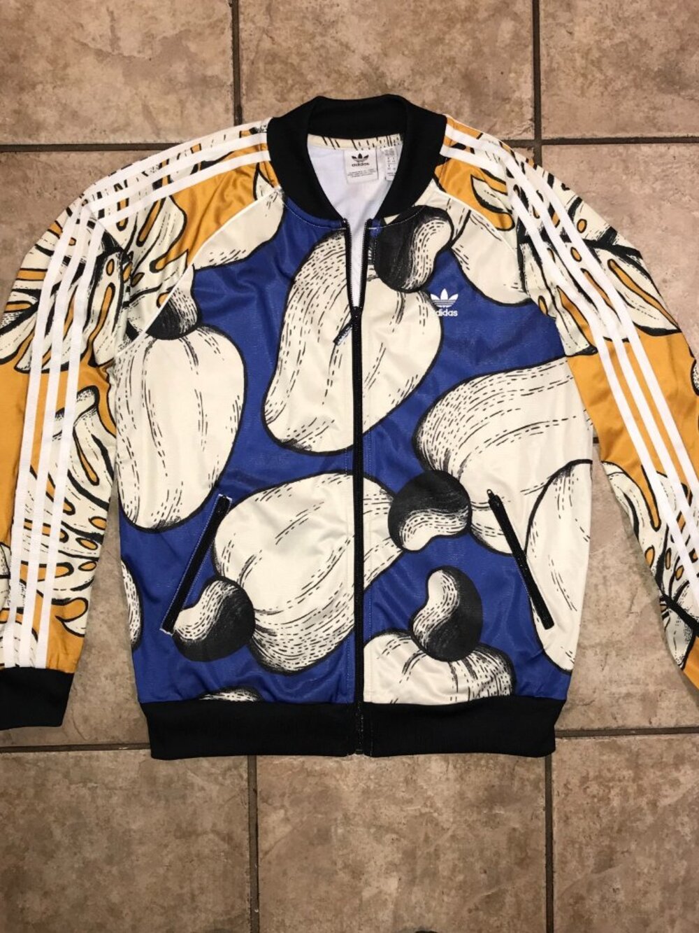 Women's Adidas Farm Rio Superstar Track Jacket-Size M (DH3053) Cashew Fruit/Leaf